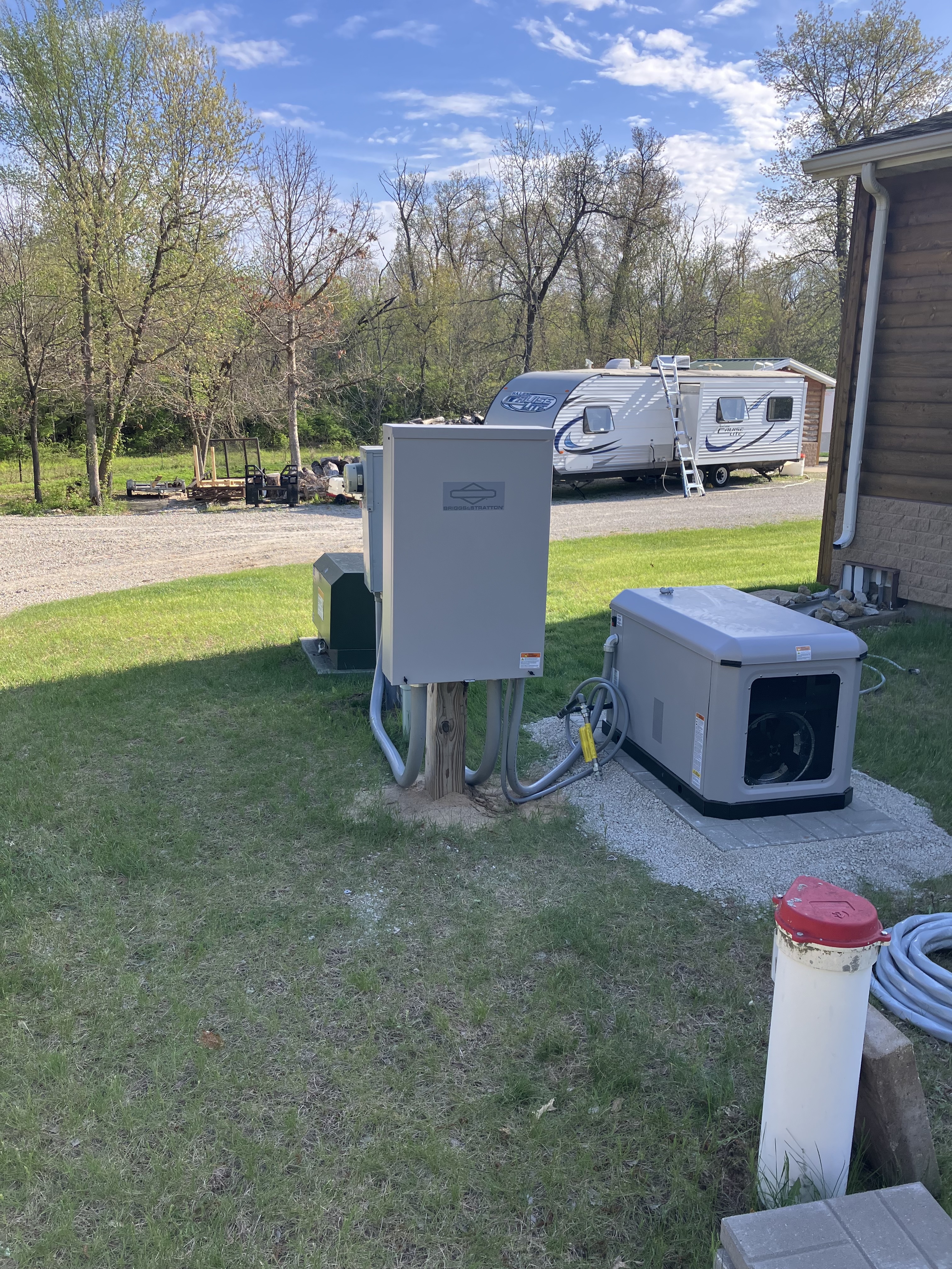 Benton County Iowa wide view of generator and utility equipment