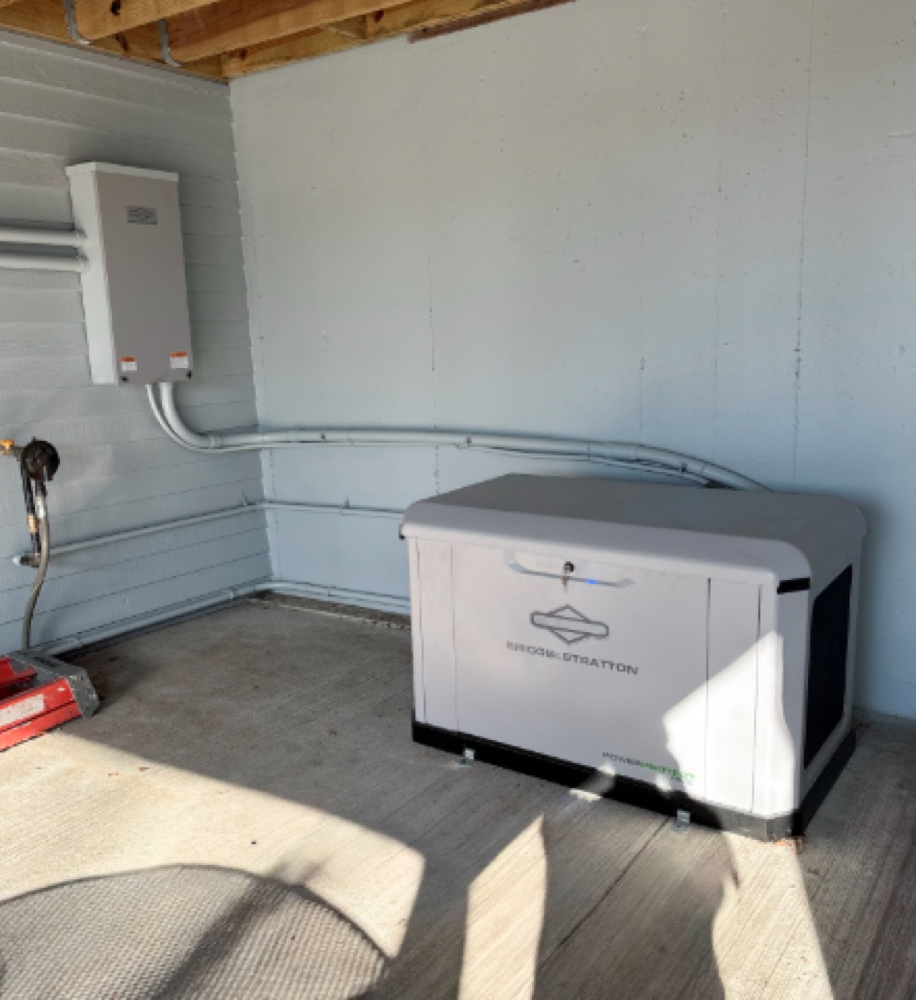 Camden Point Missouri generator installed inside covered structure